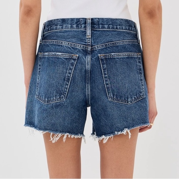 Agolde Parker Long Short High Rise Blue Jean Shorts sz 24 - Picture 4 of 8